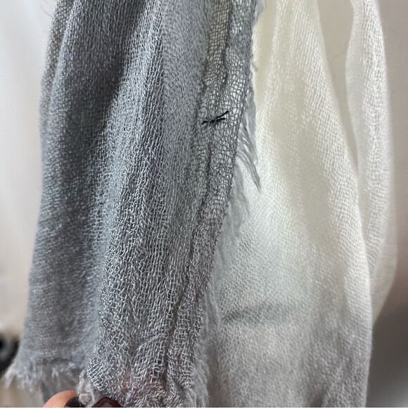 Gauzy Dip Dyed Grey and White XL Scarf it Wrap - Picture 7 of 9